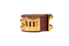 Hermes Brown Alligator Gold Cuff