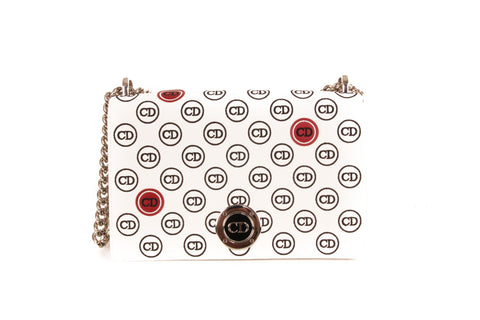 Dior White "CD' Purse