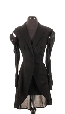 Yohji Yamamoto Black Sheer Jacket with Disconnected Sleeves