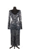 Chanel Lace Gown in Navy and Silver