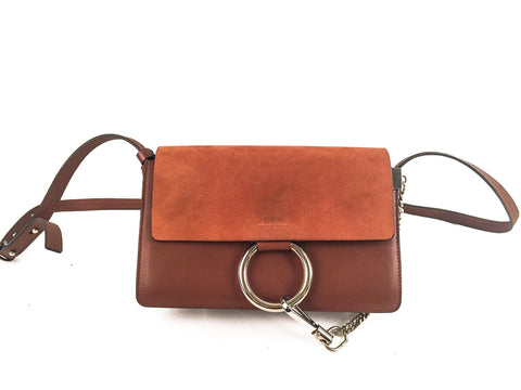 Chloe Brown Suede Crossbody Bag