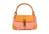 Gucci Pink Leather and Canvas Bamboo Purse