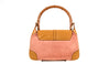 Gucci Pink Leather and Canvas Bamboo Purse