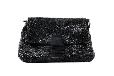 Vintage Fendi Black Beaded Purse