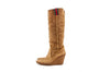 Gucci Camel Knee High Boots with "GG" Pattern
