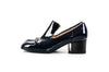 Chanel Navy and Black Patent Leather Heels