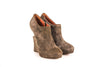 Alaia Grey Suede Dented Heel Booties