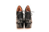 Alaia Black Leather Platform Heels