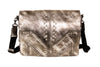 MCM Silver Leather Messenger Bag