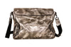 MCM Silver Leather Messenger Bag