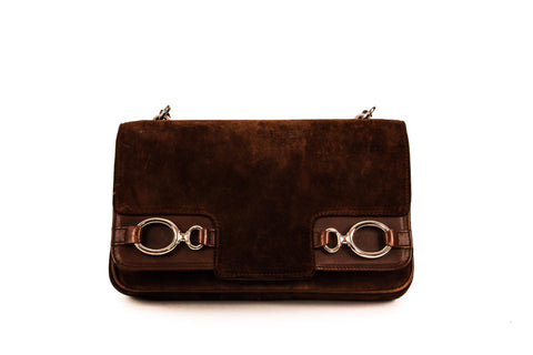 Balenciaga Brown Suede Purse