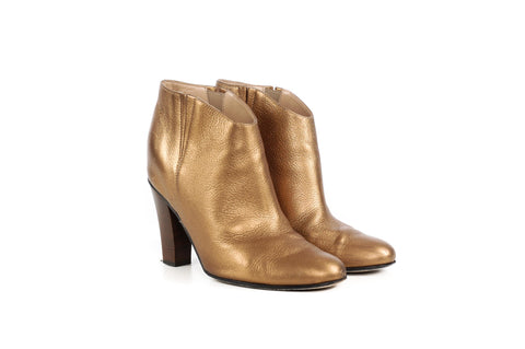 Golden Goose Gold Leather Booties