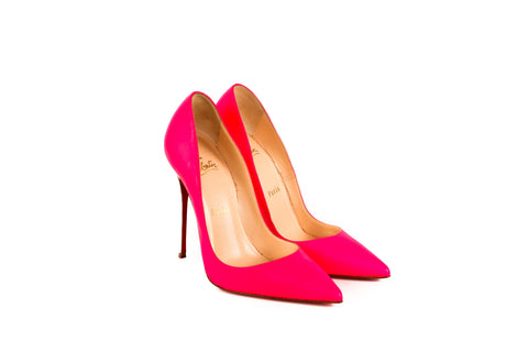 Louboutin Fuchsia Satin Pumps