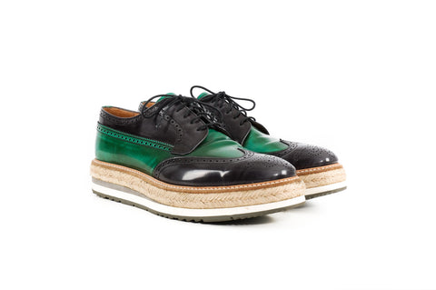 Prada Emerald Brogue Creepers