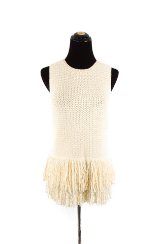 Celine Linen White Knit Top