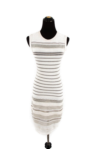 Alaia White and Silver Dress