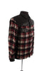 Backlash Burgundy Plaid and Leather Shirt