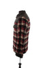 Backlash Burgundy Plaid and Leather Shirt