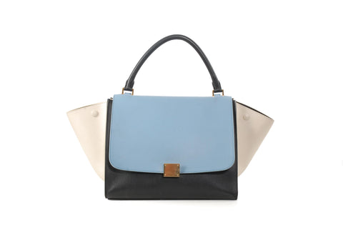 Celine Trapeze Bag in Blue and Cream
