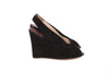 Celine Black Suede Wedges