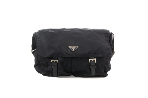 Prada Navy Nylon Shoulder Bag