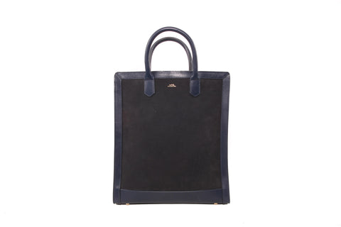 APC Navy Leather Tote