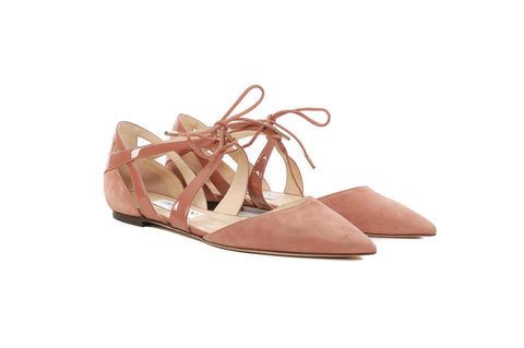 Jimmy Choo Pink Suede Flats