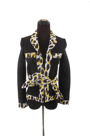 Moschino Yellow and Black Print Blazer