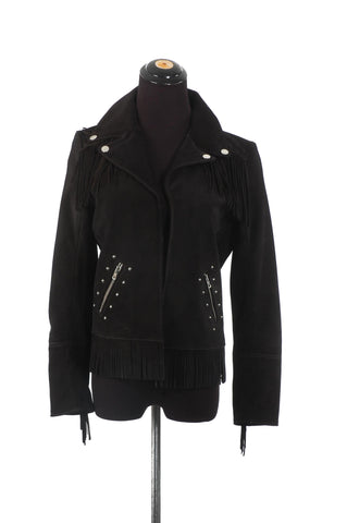 The Kooples Fringe Suede Moto Jacket