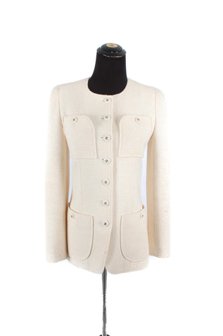 Chanel Cream Wool Blazer