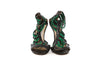 Jimmy Choo Black and Green Strap Pump