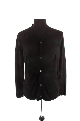 CDG Polka Dot and Cutout Cardigan