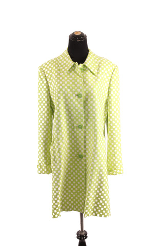Versace Lime Checkerboard Coat