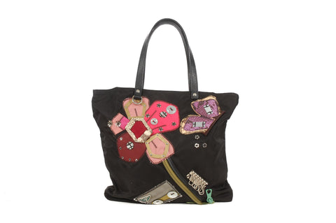 Prada Flower Nylon Tote