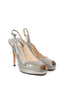 Jimmy Choo Silver Leather Peep Toes