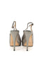Jimmy Choo Silver Leather Peep Toes