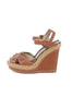 Louboutin Brown Leather Wedges