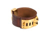 Hermes Brown Alligator Gold Cuff