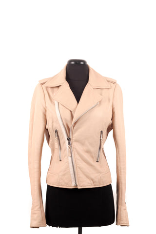 Balenciaga Vanilla Bean Leather Biker Jacket