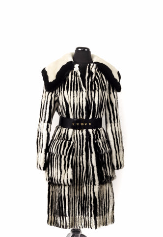 Marni Couture Mink Jacket in White and Black